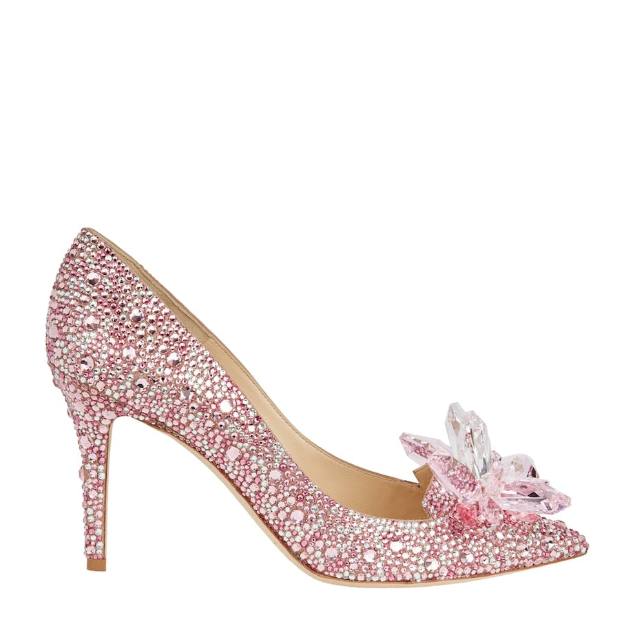 Pink Alia 85 Crystal Pumps