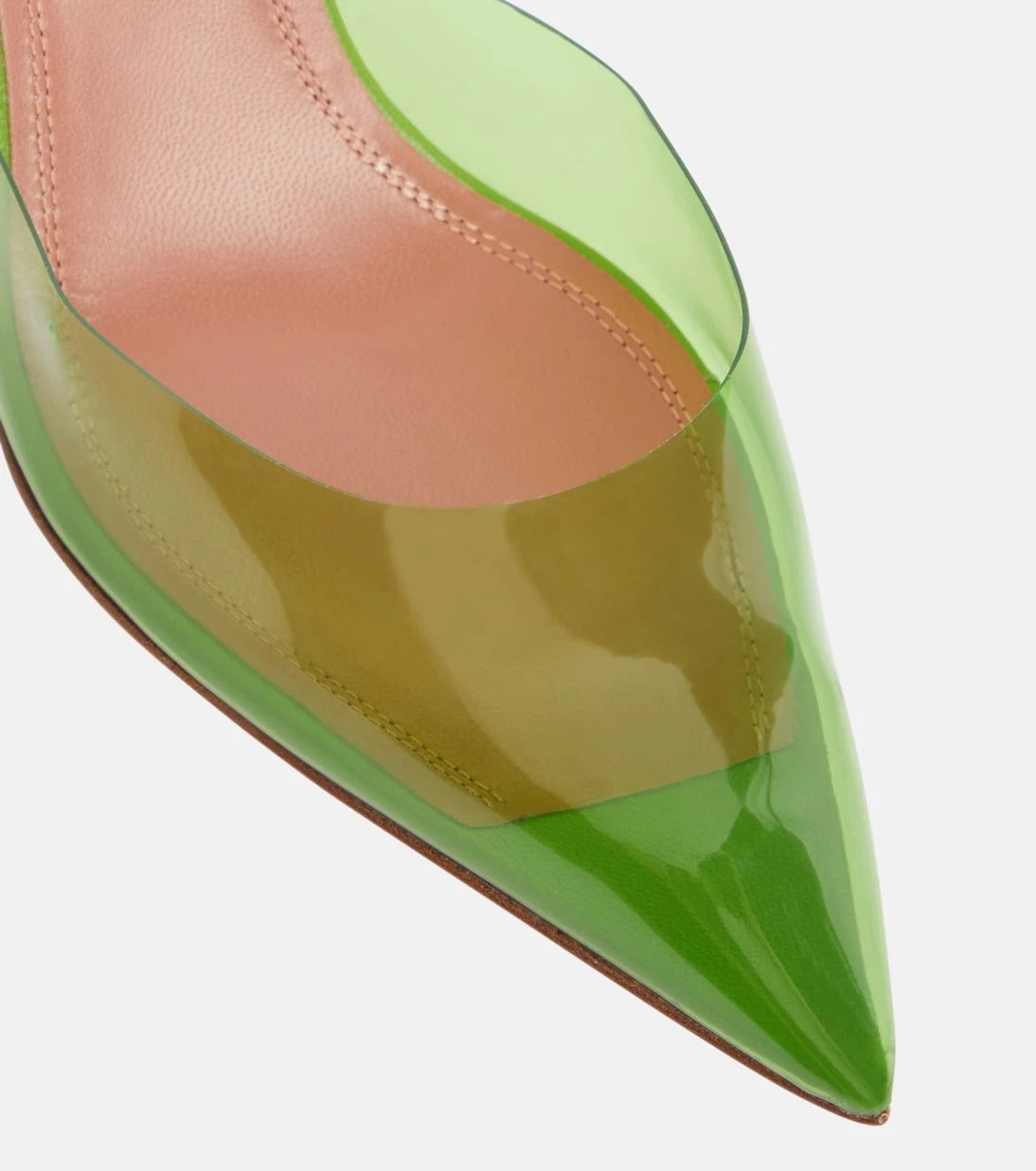 Amina Muaddi - Holli Glass PVC slingback pumps
