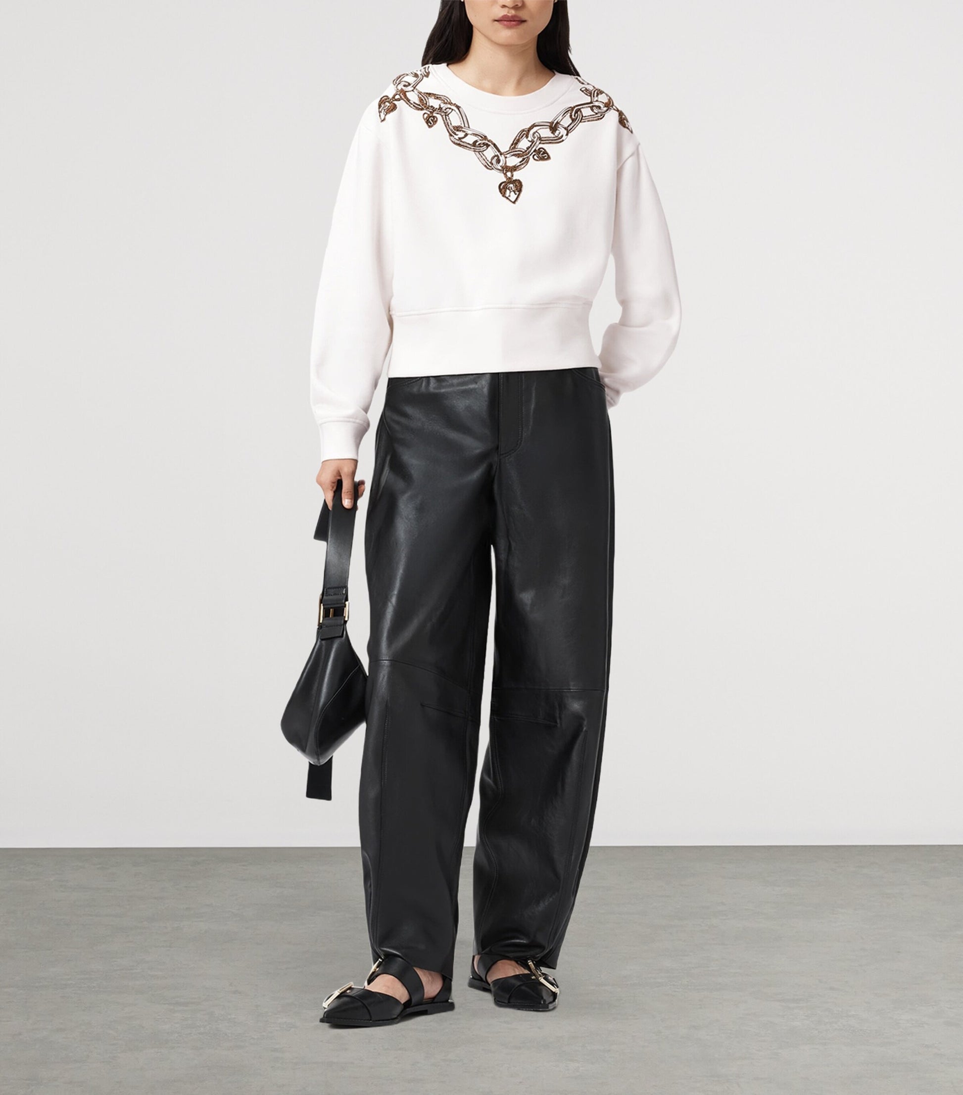 Cotton-Blend Drip Separo Sweatshirt OPTIC WHITE