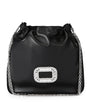 Roger Vivier Black Mini Leather Pilgrim Bucket Bag