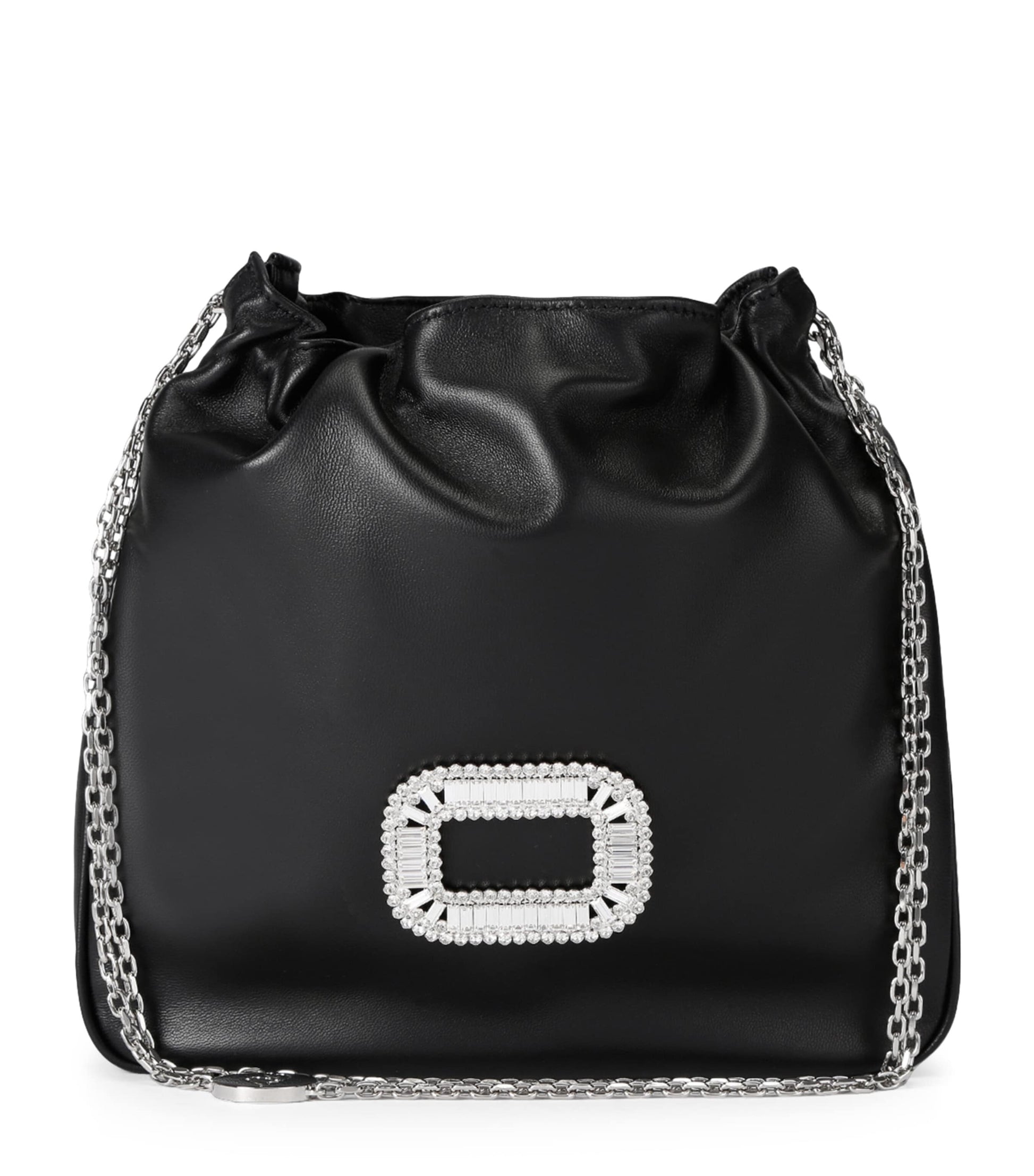Roger Vivier Black Mini Leather Pilgrim Bucket Bag