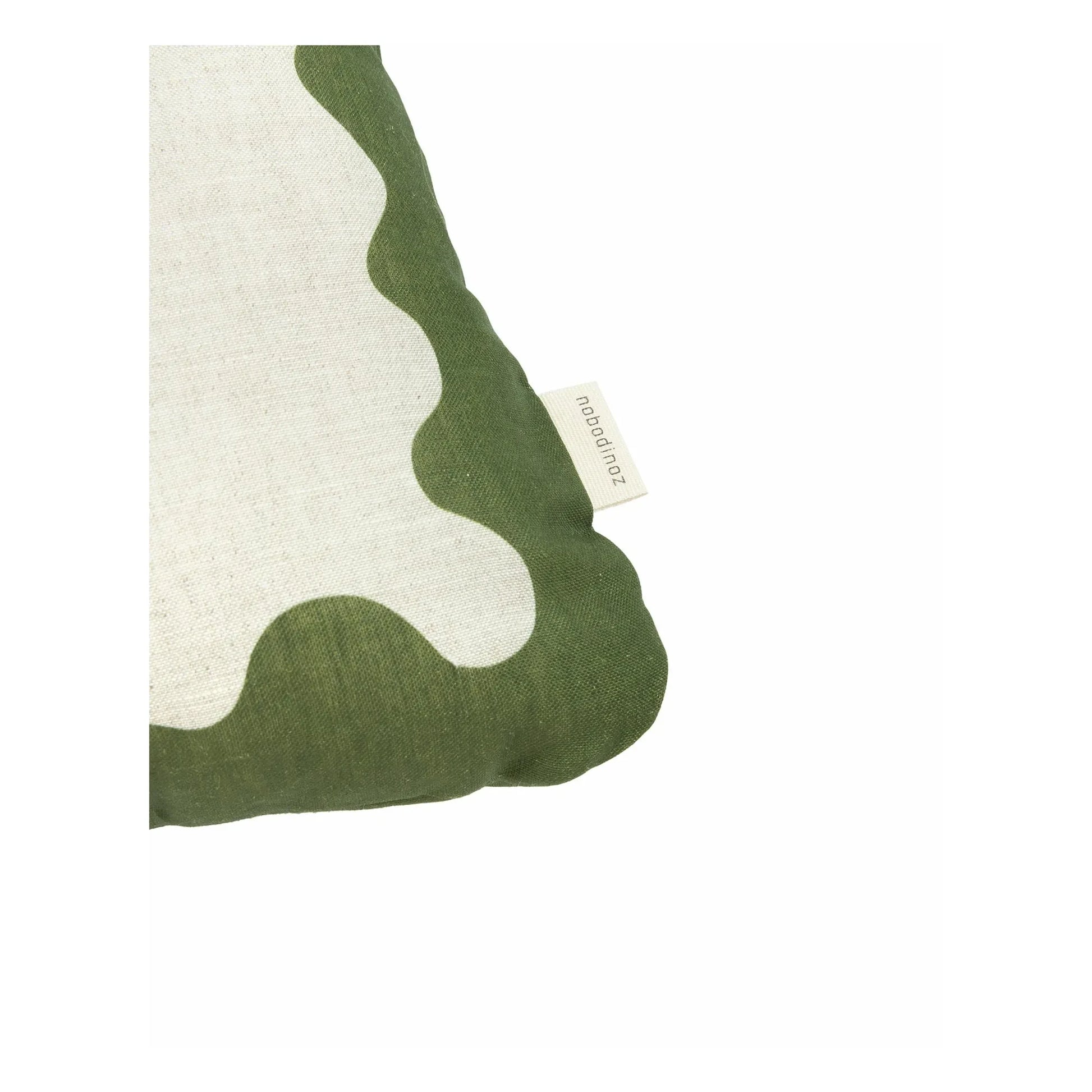 Nobodinoz - Vibes rectangular cushion - French linen | Green