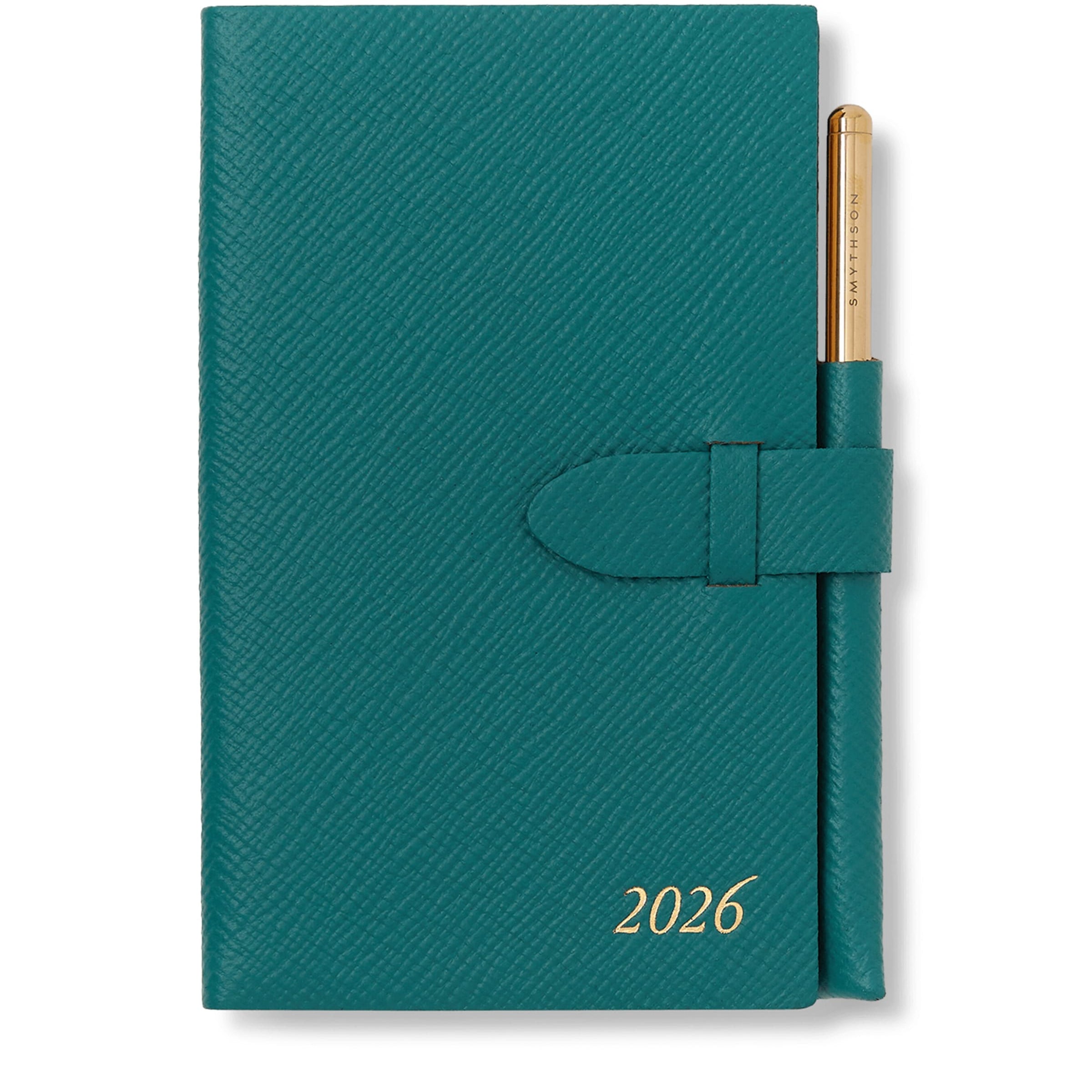 Panama Leather 2026 Diary with Pencil