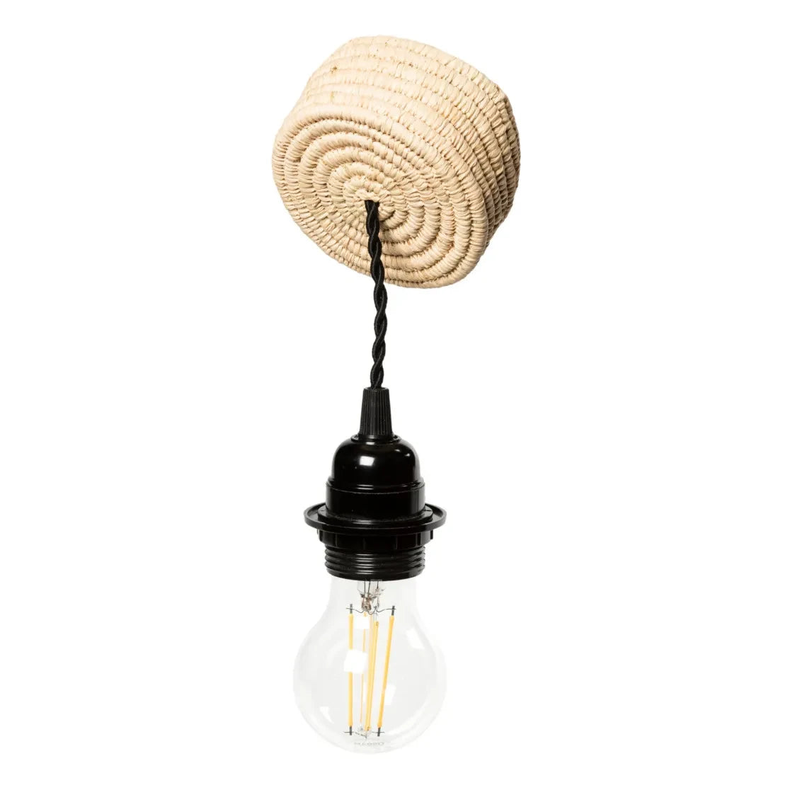 Cosydar - Light Fixture & Raffia Ceiling Canopy | Black