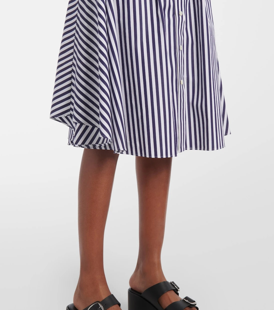 Sacai - Striped cotton midi dress