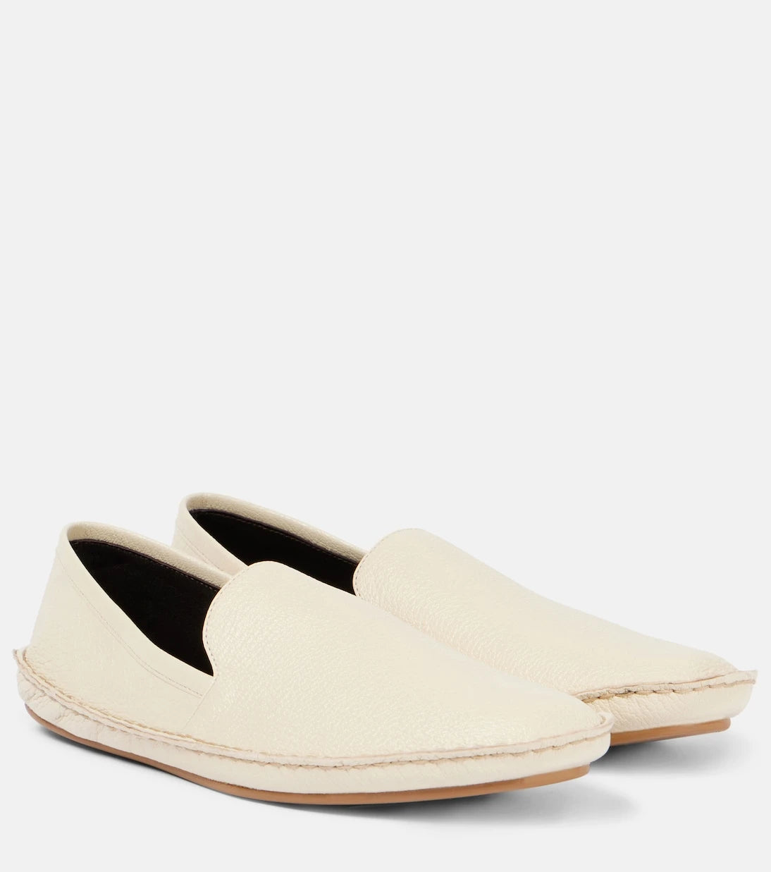 The Row - Vasko leather slip-on shoes