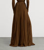 Ralph Lauren Collection Brown Chiffon Pleated Marsha Maxi Skirt