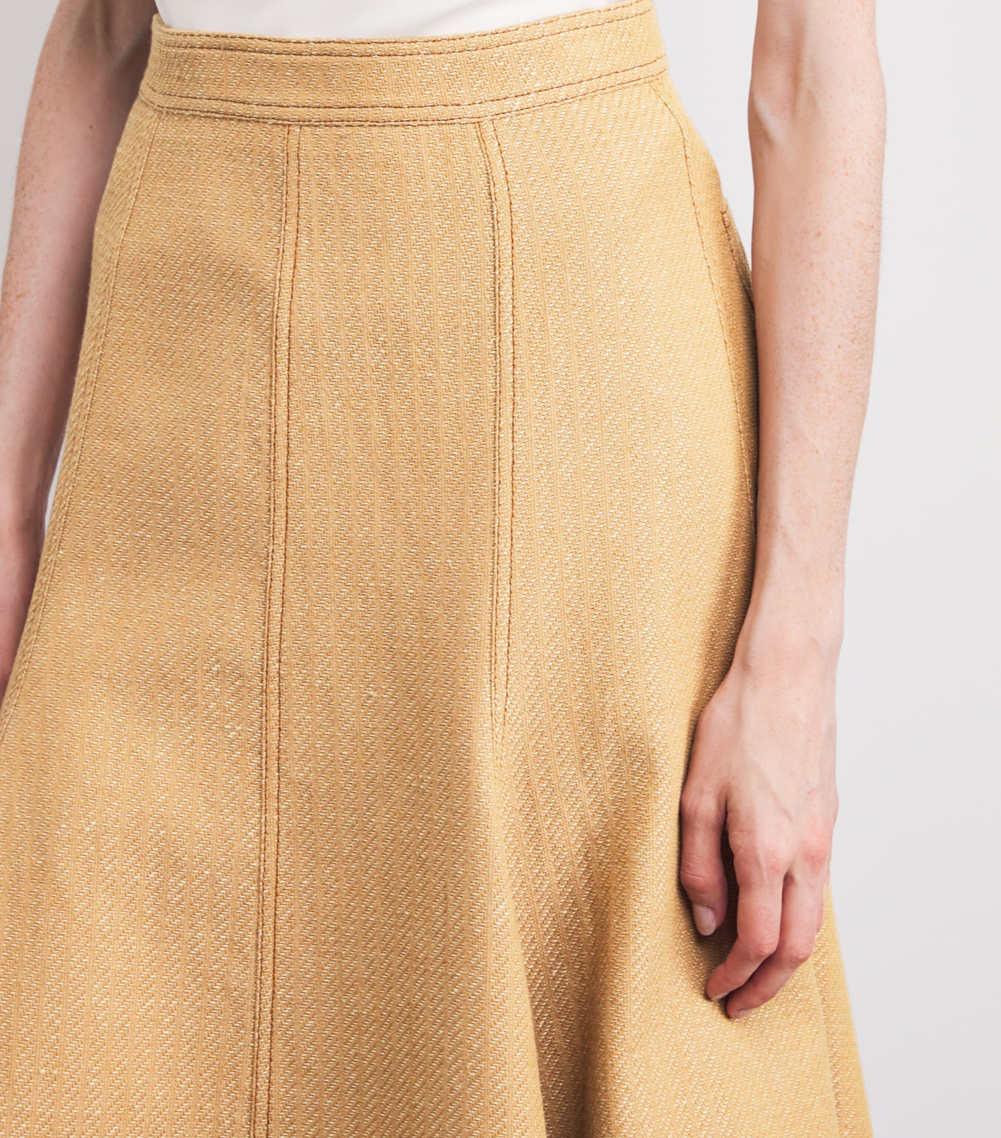 Emilia Wickstead Brown Pleated Blisse Midi Skirt