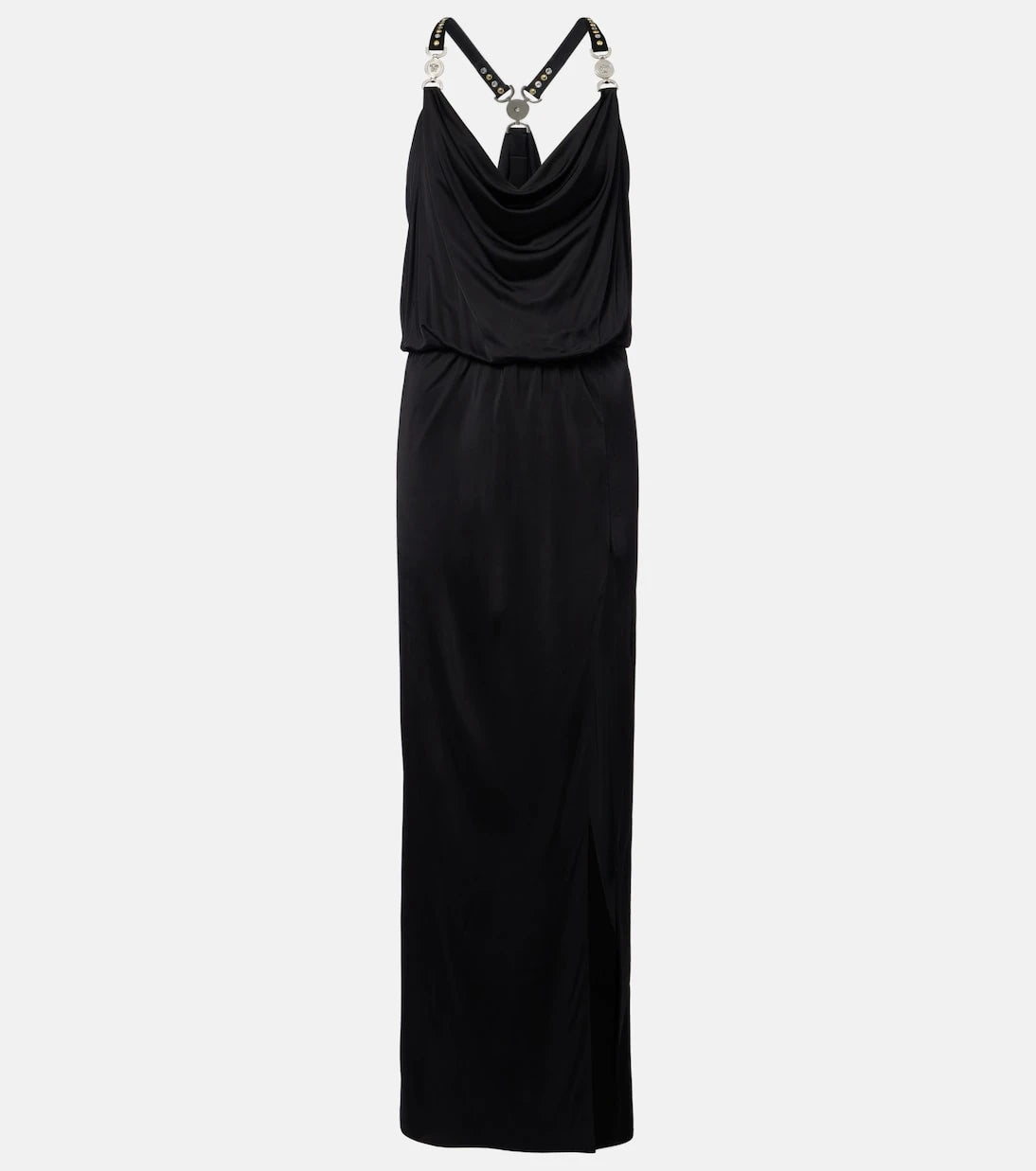 Versace - Embellished jersey gown