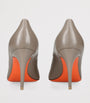 Grey Leather Sibille Pumps 85