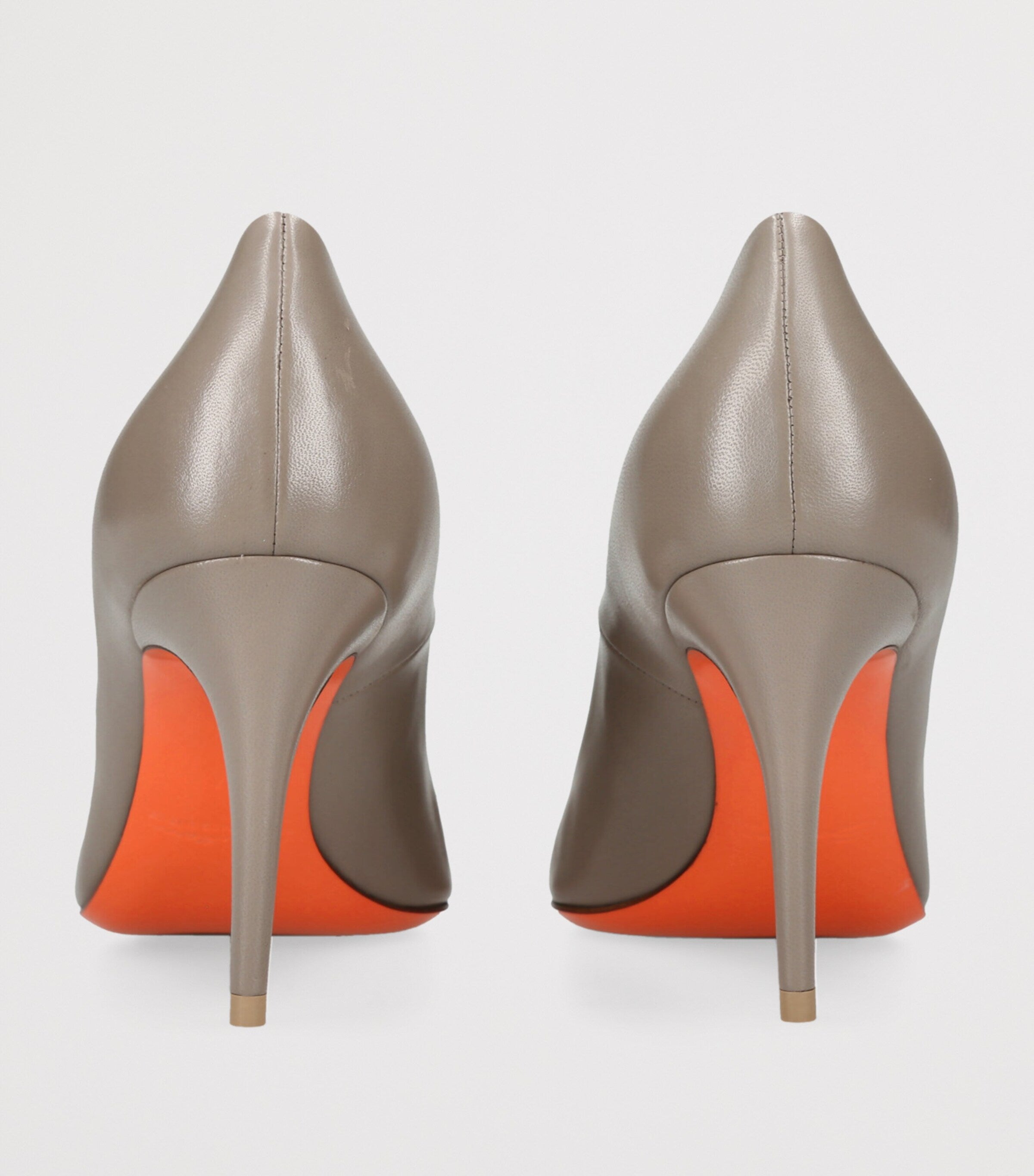 Grey Leather Sibille Pumps 85