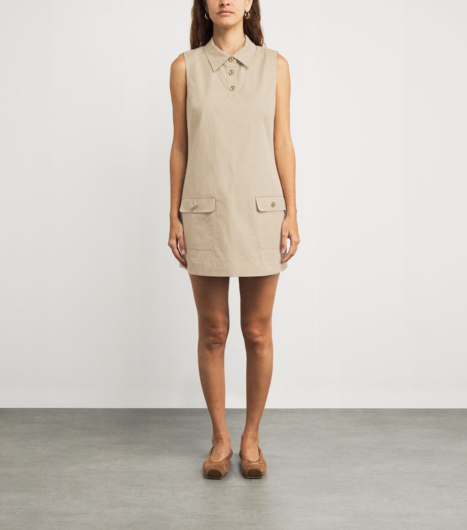 FRAME Beige The Utility Shift Mini Dress