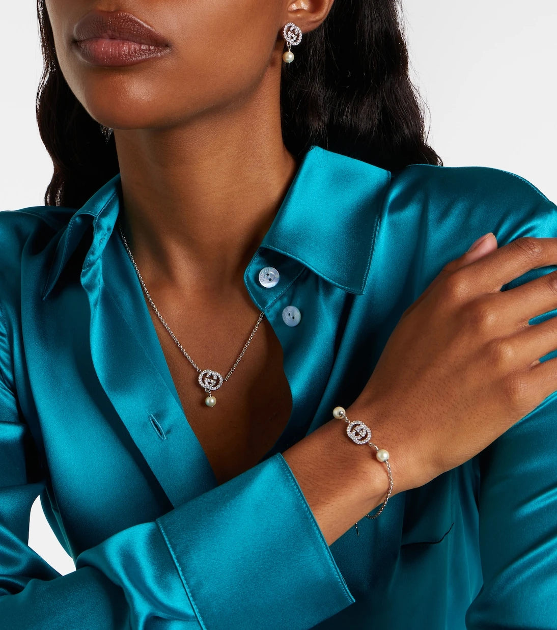 Gucci - Interlocking G embellished drop earrings