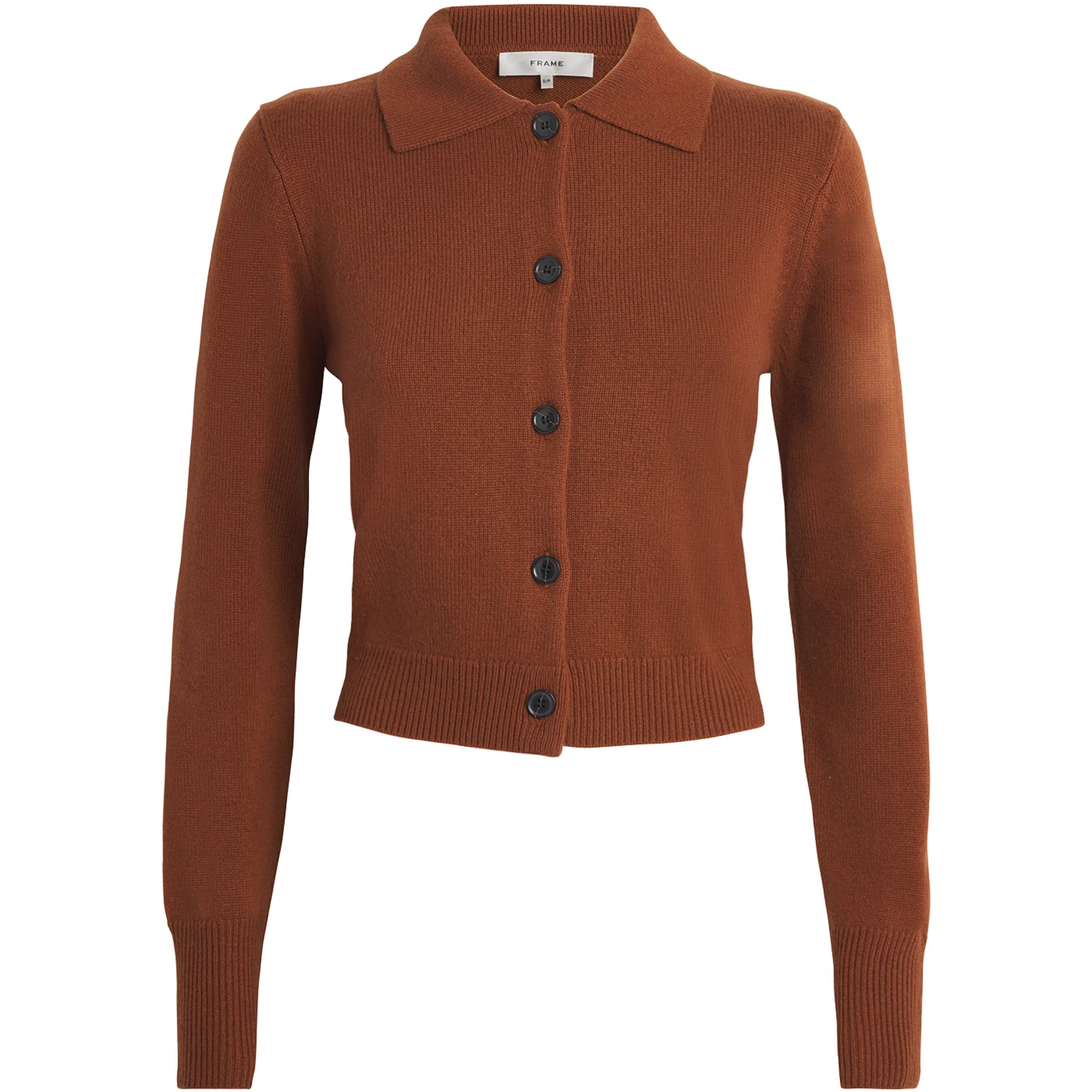 Brown Cashmere Shrunken Cardigan