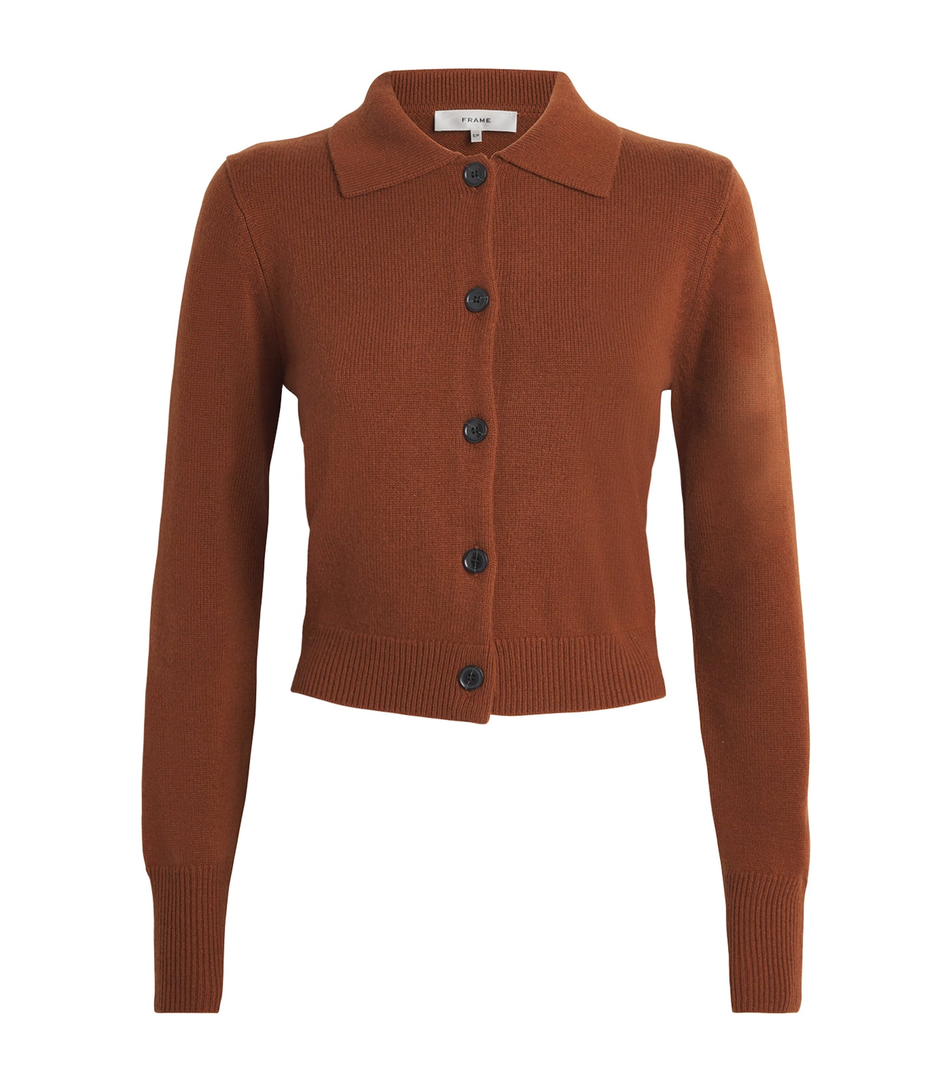 Brown Cashmere Shrunken Cardigan