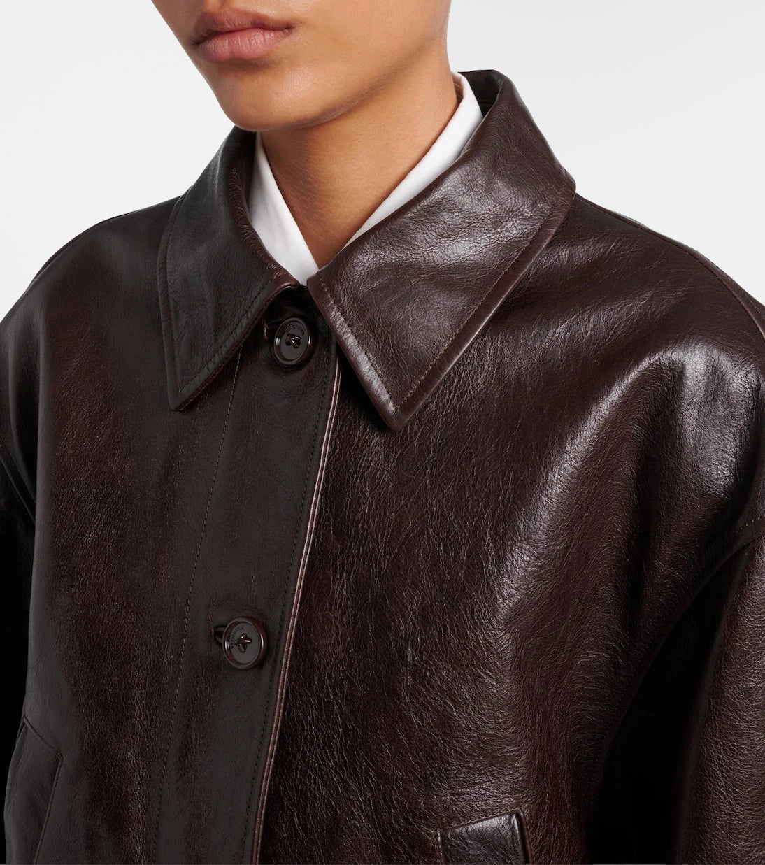 Balenciaga - Oversized leather car coat