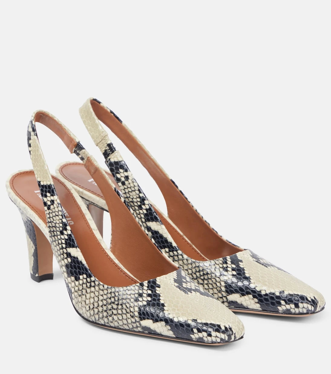 Paris Texas - Belle 75 snake-effect leather slingback pumps