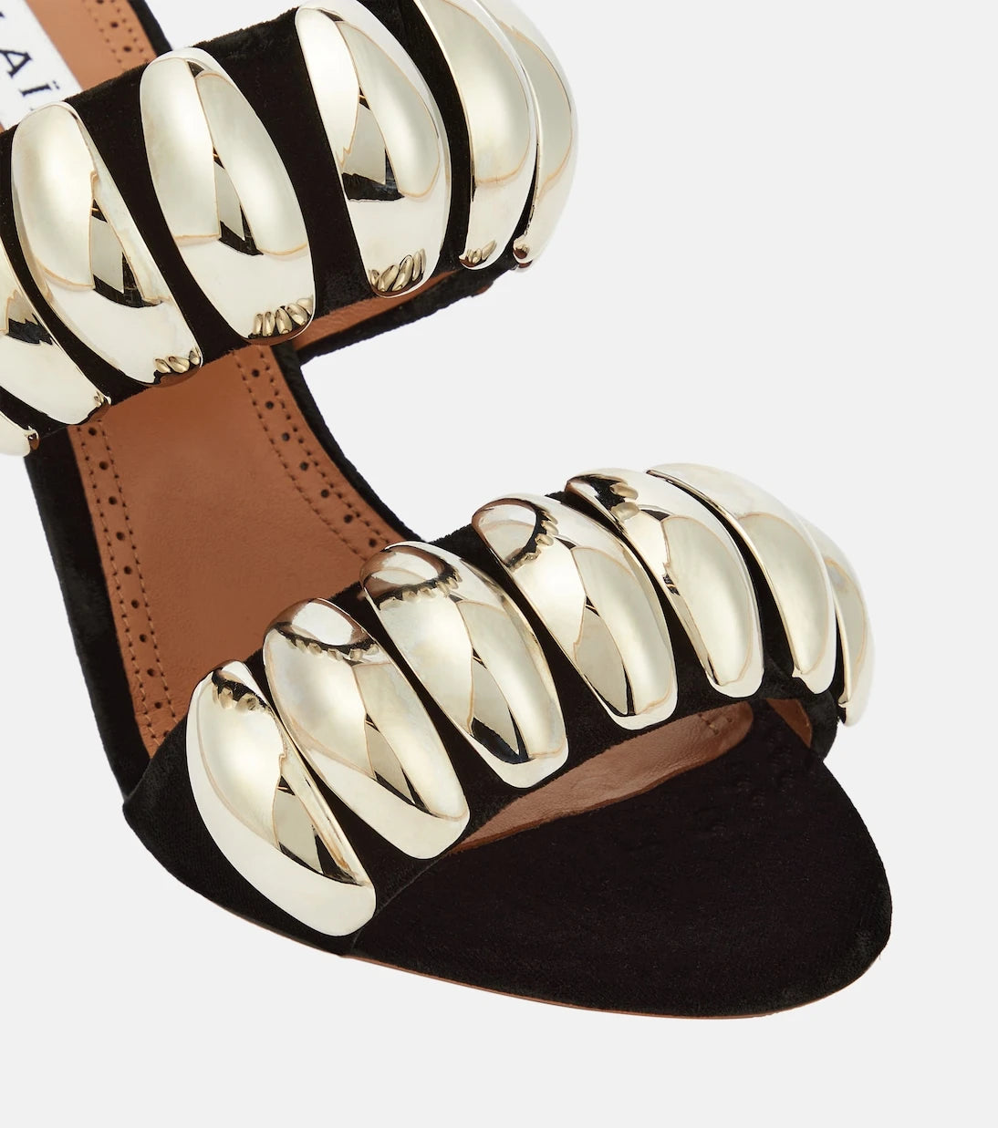Alaïa - Tribale embellished suede mules