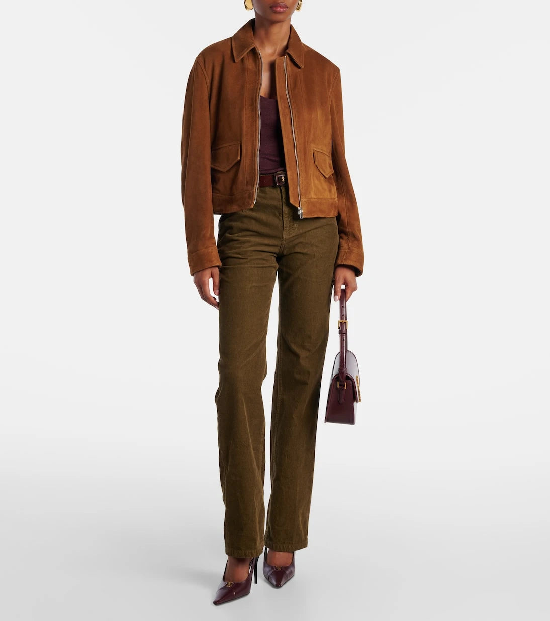 Nour Hammour - Vanves suede bomber jacket