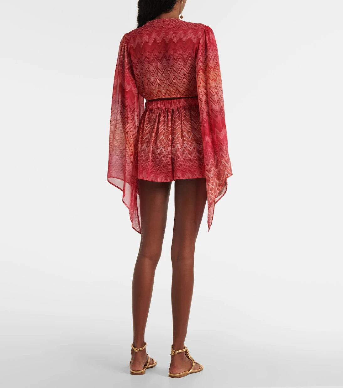Missoni - شورت حريري بطبعة متعرجة