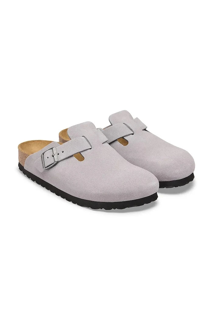 Birkenstock чехли сабо от велур Boston Suede Leather