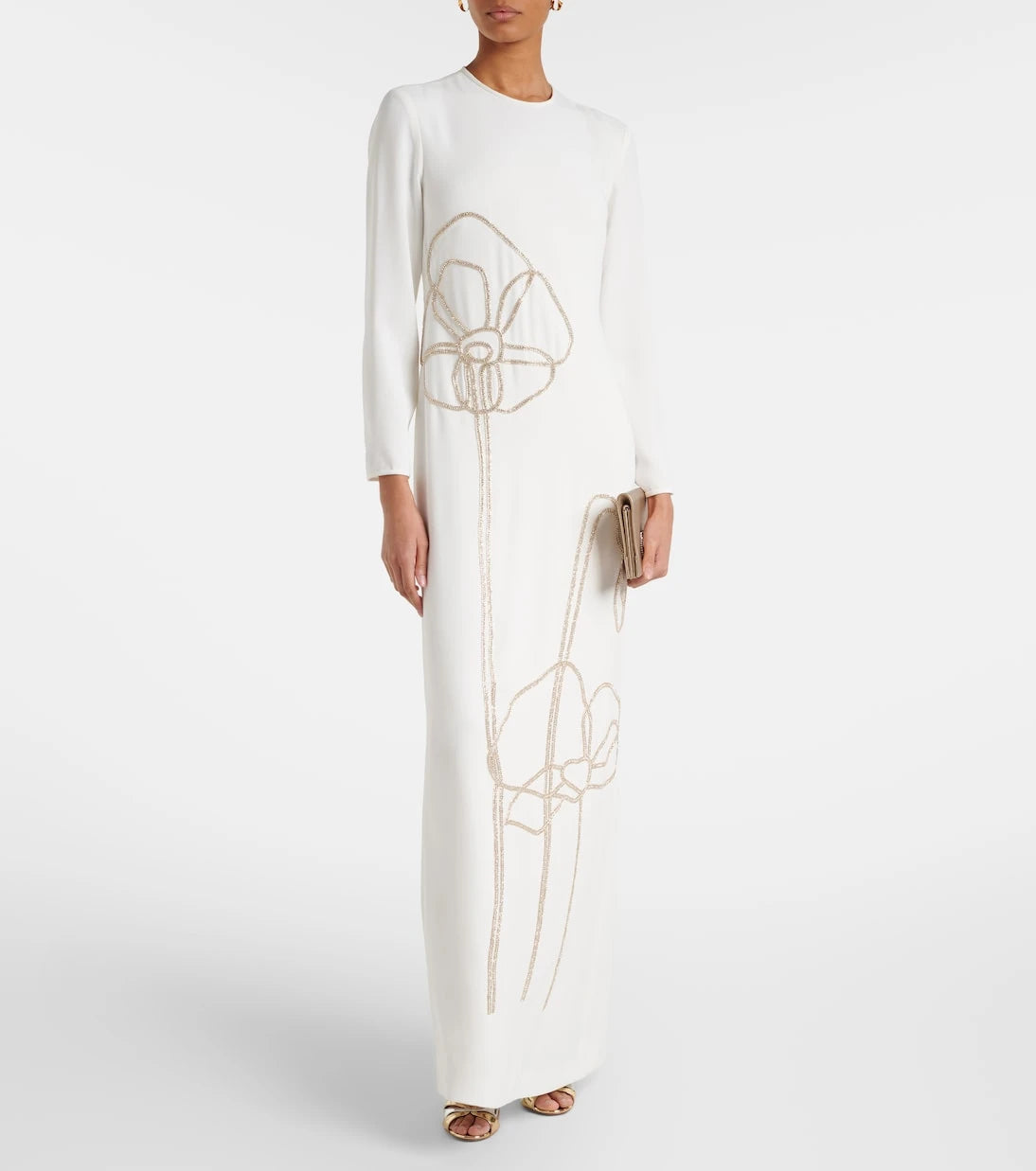 Costarellos - Zarie embellished crêpe gown