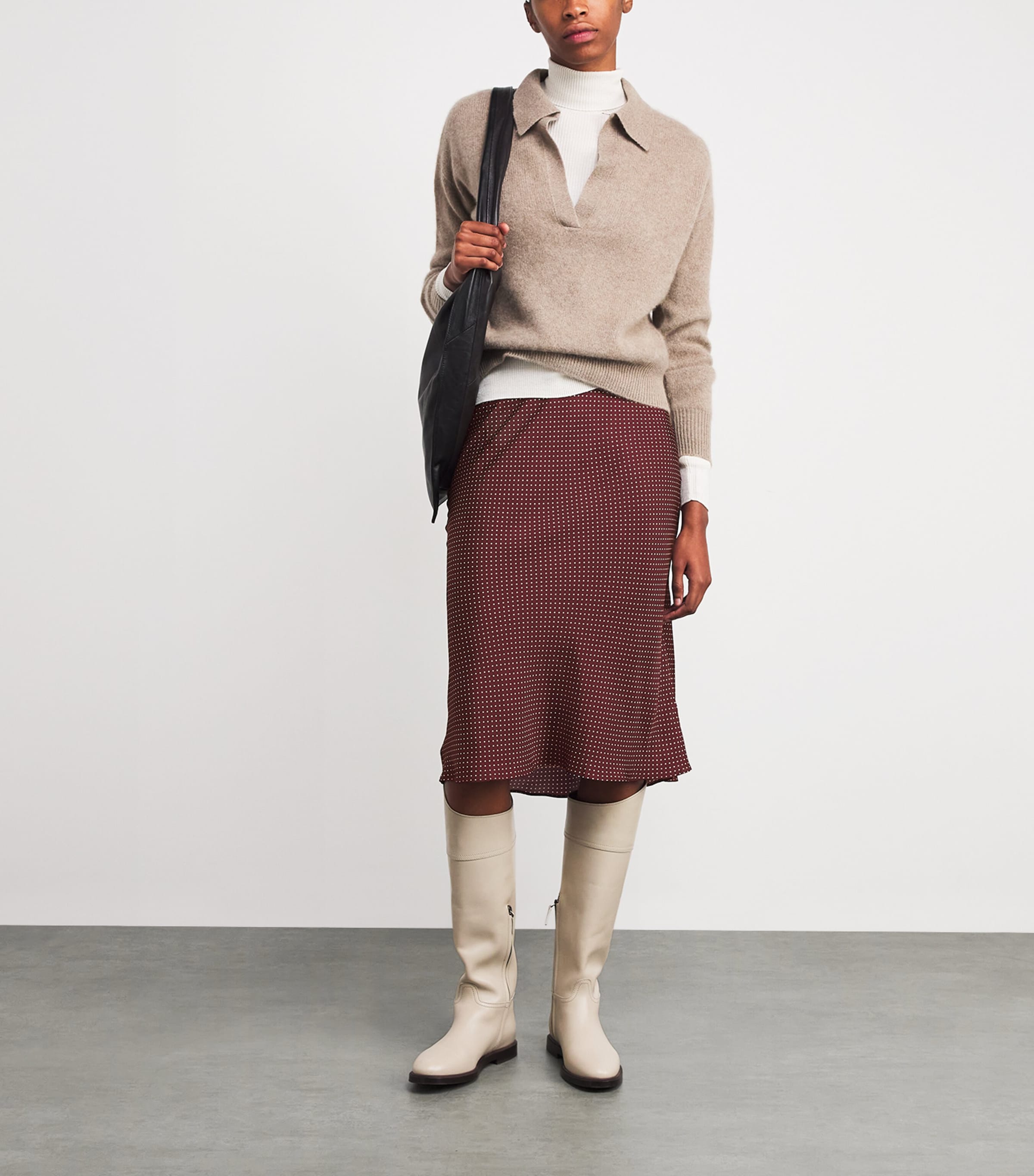 DÔEN Silk-Blend Satin Elowette Midi Skirt