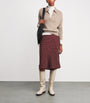 DÔEN Burgundy Silk-Blend Satin Elowette Midi Skirt