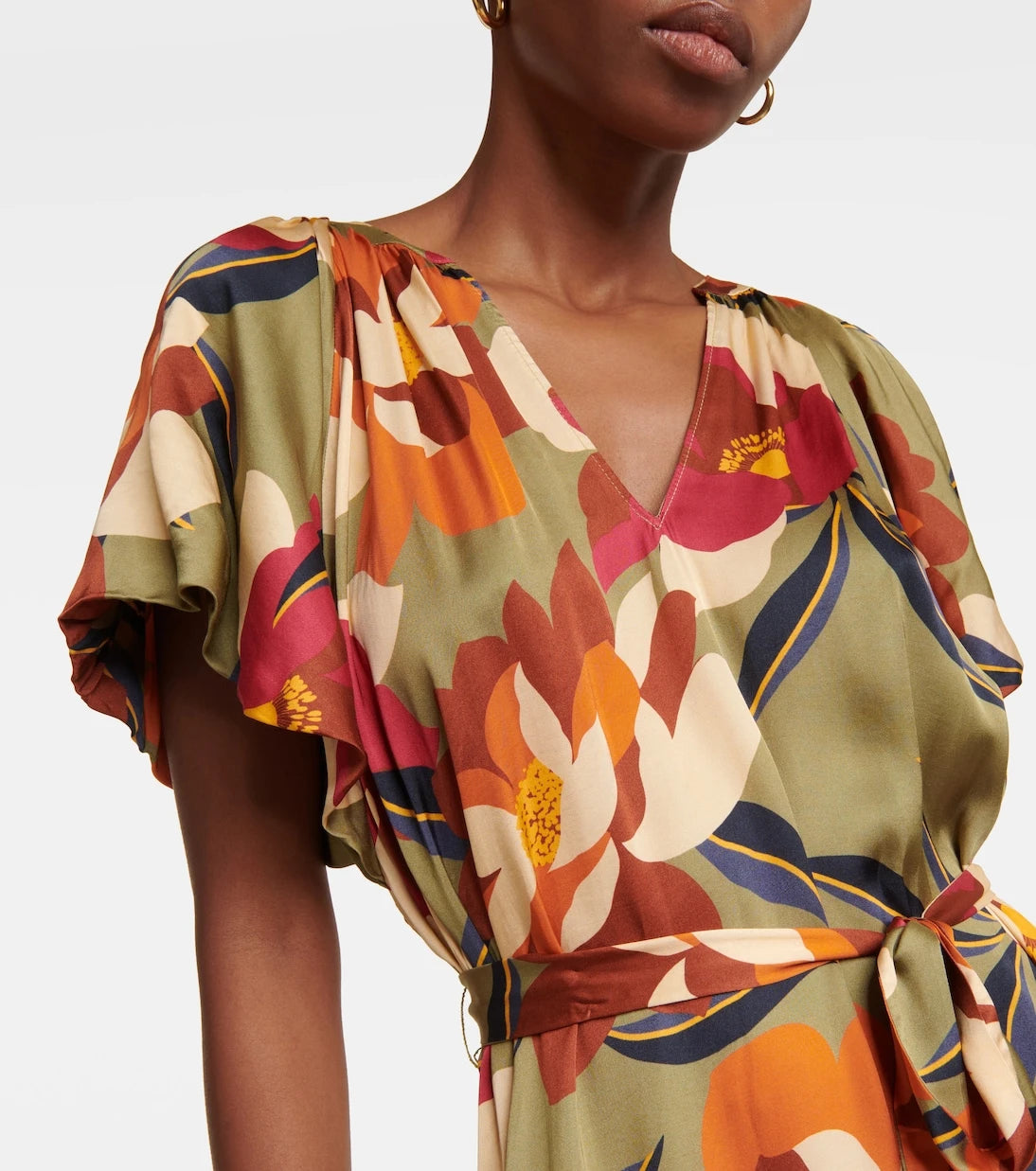Velvet - Francie printed satin midi dress