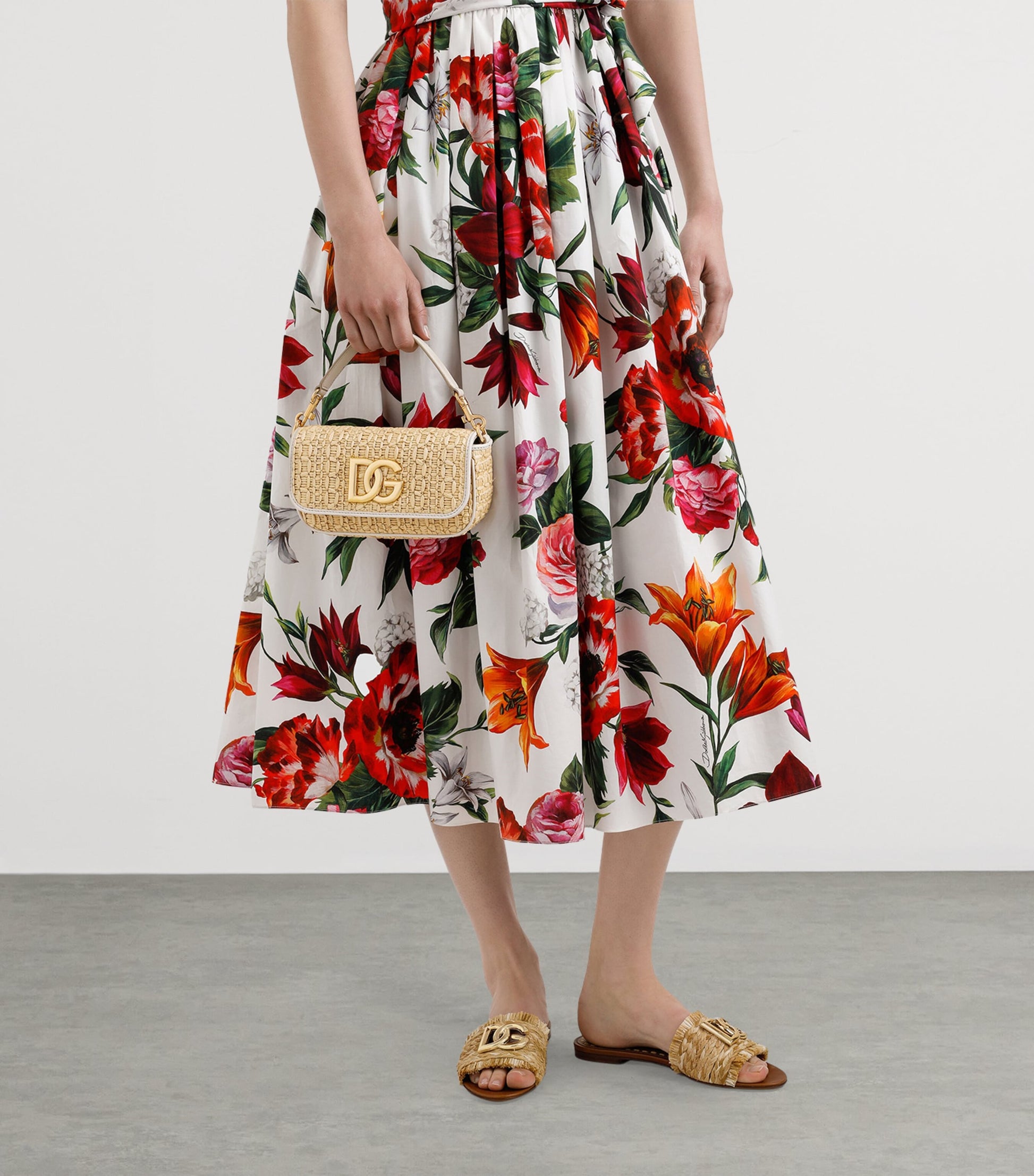 Multi Raffia Top-Handle Bag