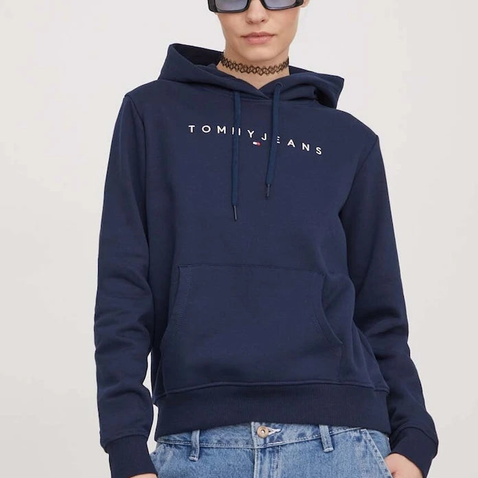 Tommy Jeans kadın pamuk elastan kapüşonlu sweatshirt