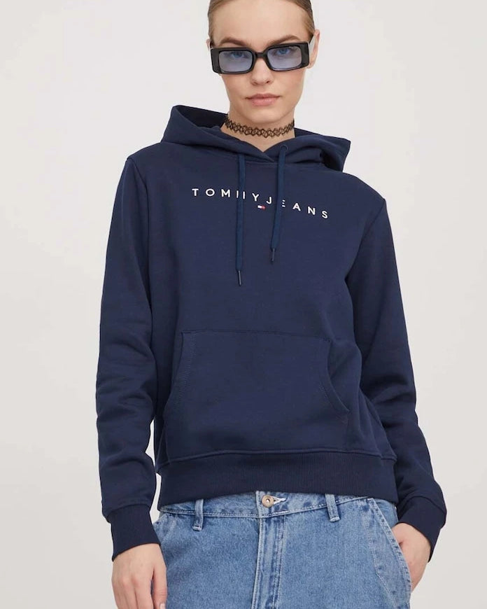 Tommy Jeans kadın pamuk elastan kapüşonlu sweatshirt