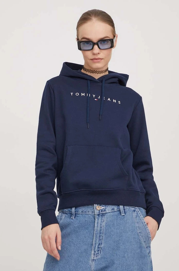 Tommy Jeans kadın pamuk elastan kapüşonlu sweatshirt