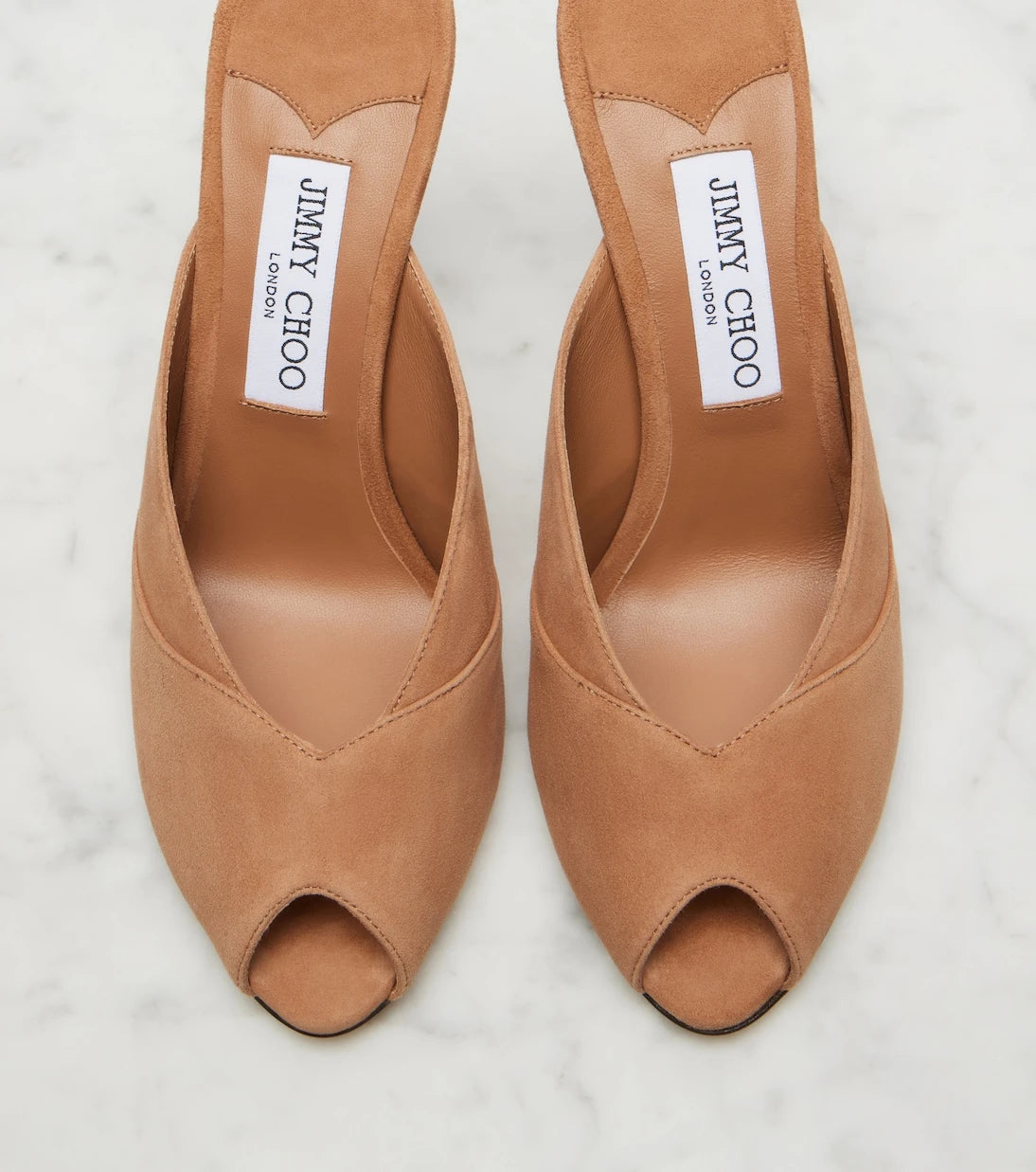 Jimmy Choo - Brigitte suede peep-toe mules
