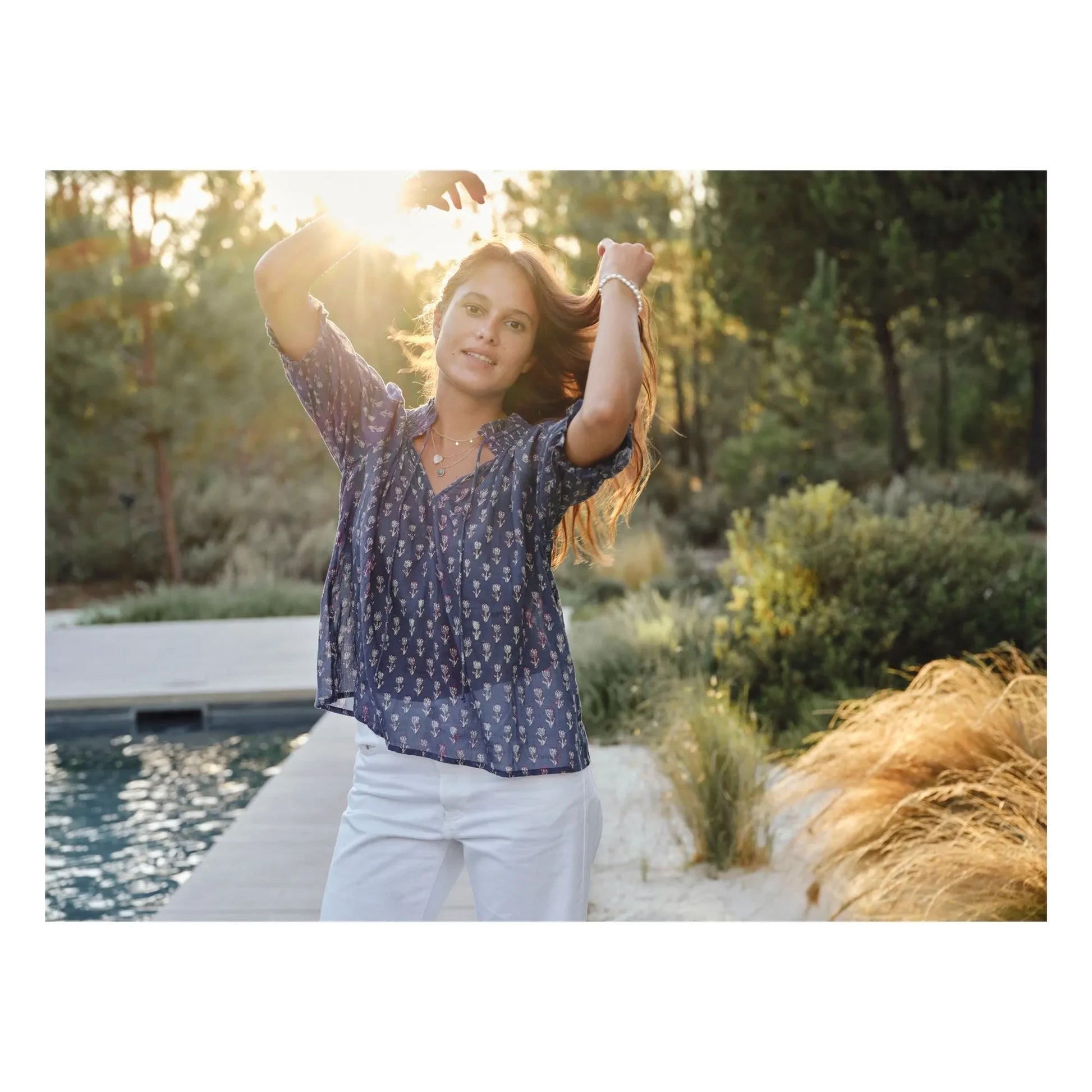 M.A.B.E. - Ari Cotton blouse | Indigo