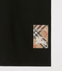 Burberry Black Cotton Check Label T-Shirt