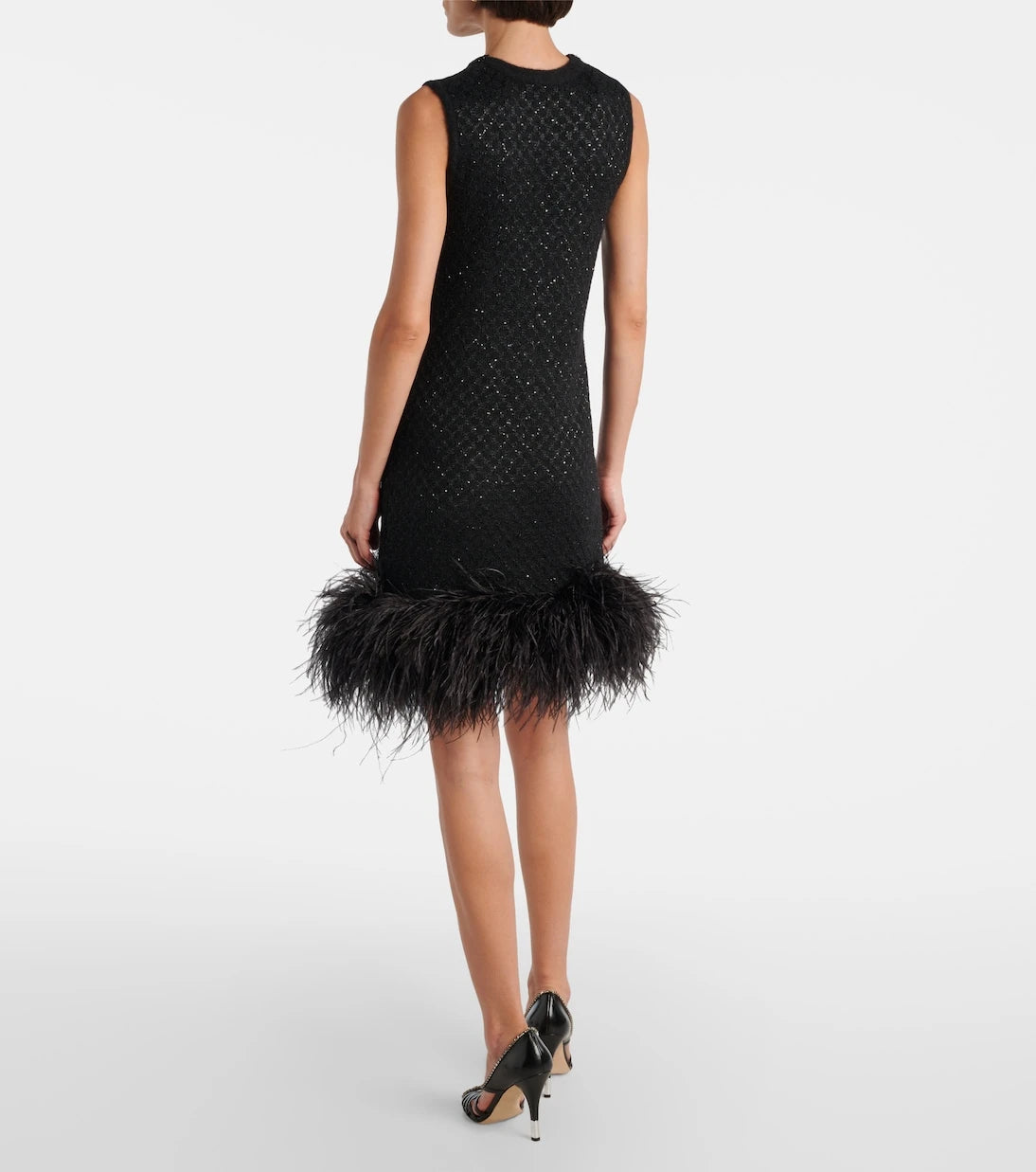 Max Mara - Novara feather-trimmed minidress