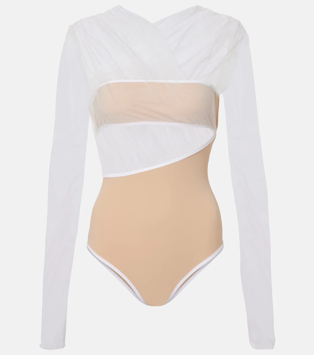 Nensi Dojaka - Cutout ruched sheer bodysuit
