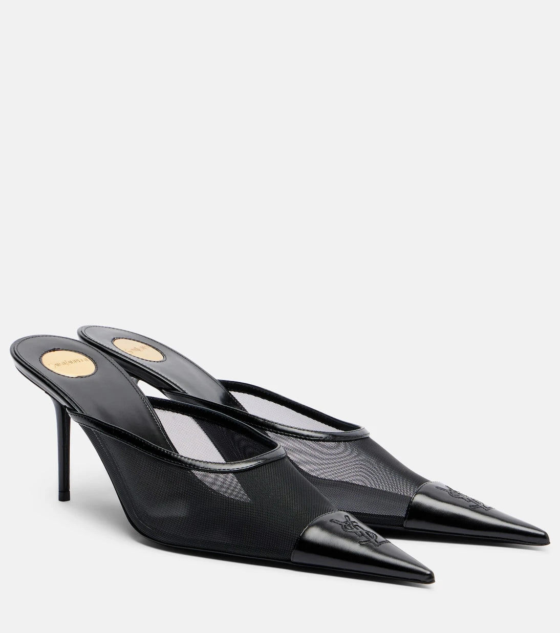 Saint Laurent - Renée mesh and leather mules