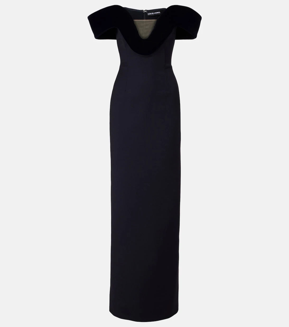 David Koma - Off-shoulder wool-blend bustier gown