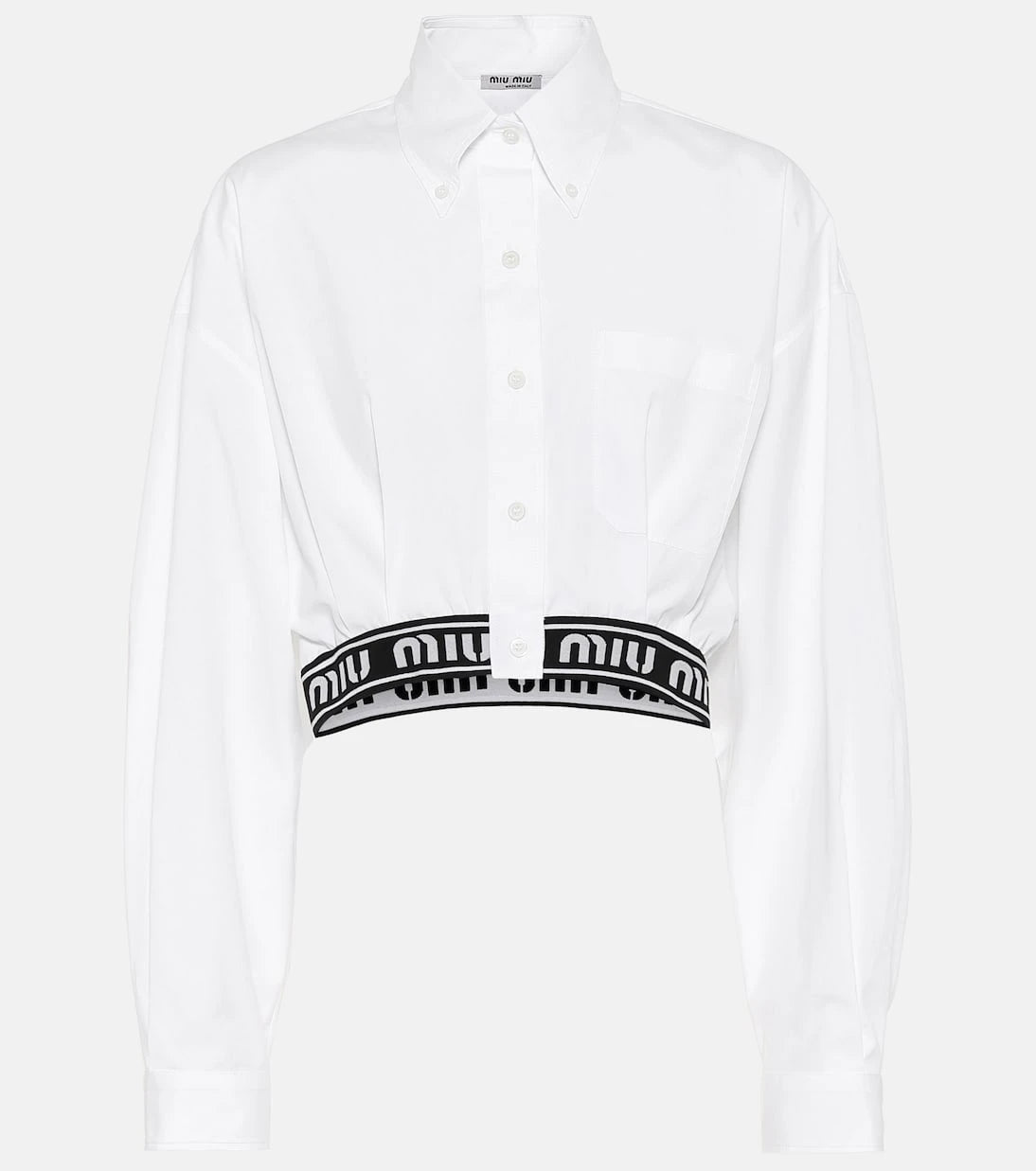 Miu Miu - Logo cropped cotton shirt