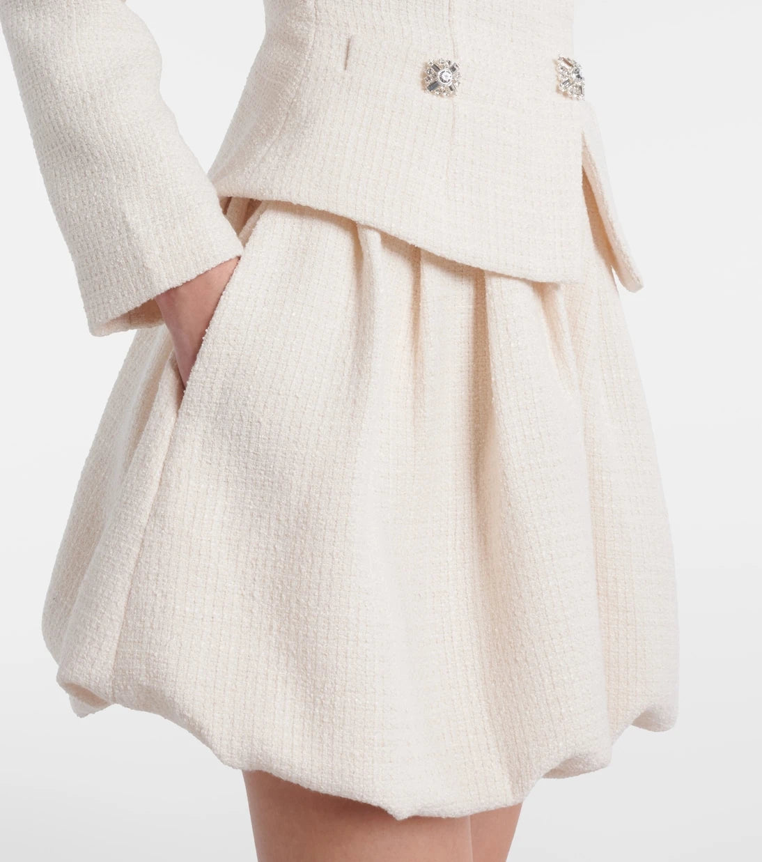 Self-Portrait - Embellished tweed minidress
