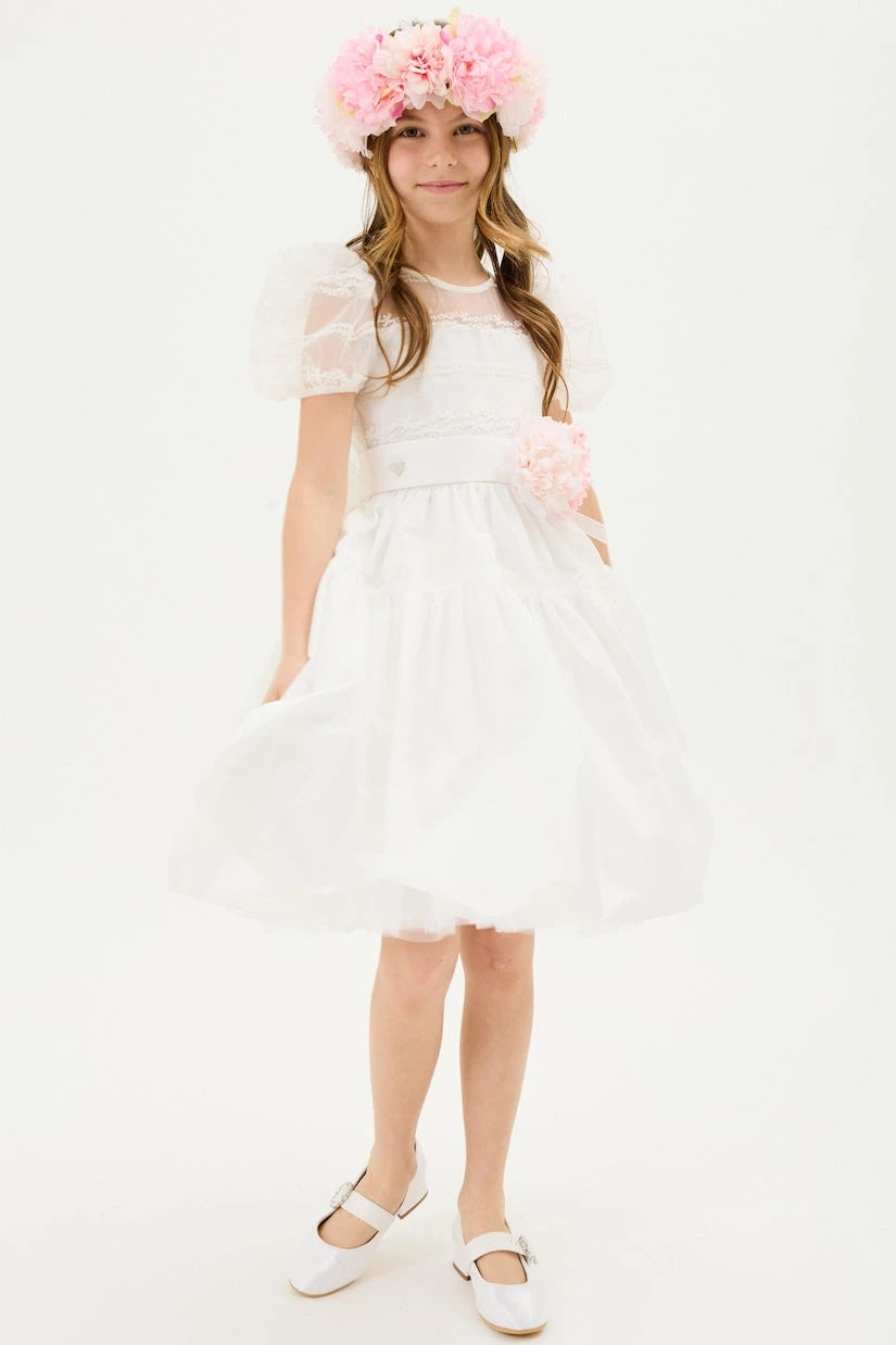 Monnalisa - Amore taffeta dress