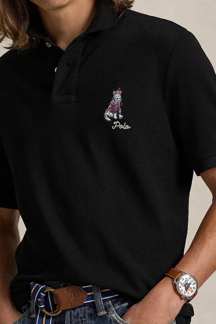 Памучна тениска с яка Polo Ralph Lauren
