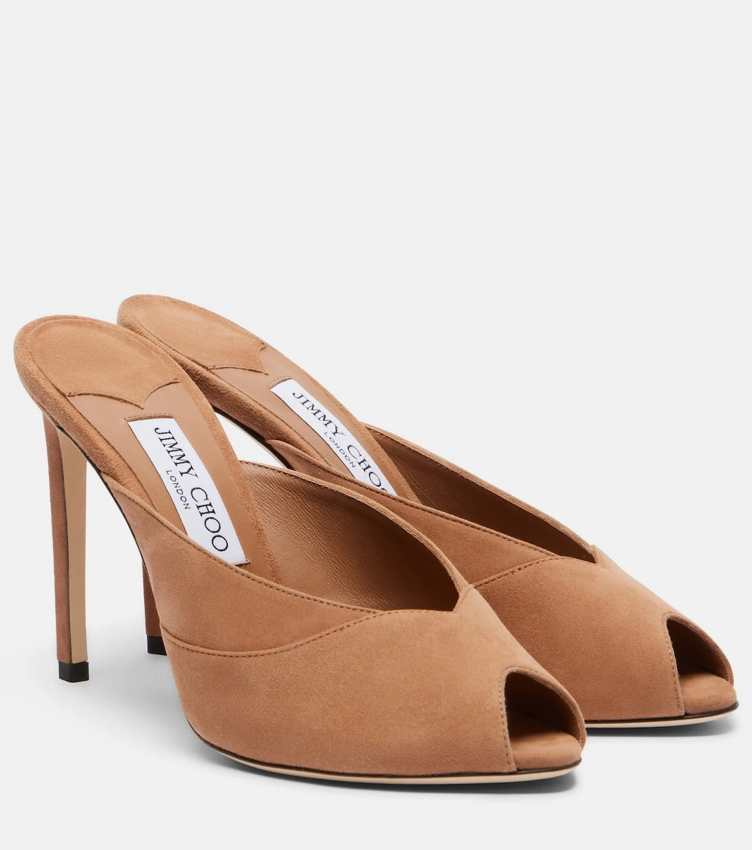 Jimmy Choo - Brigitte suede peep-toe mules