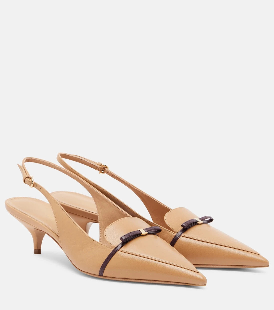 Ferragamo - Fiyonk detaylı deri stilettolar