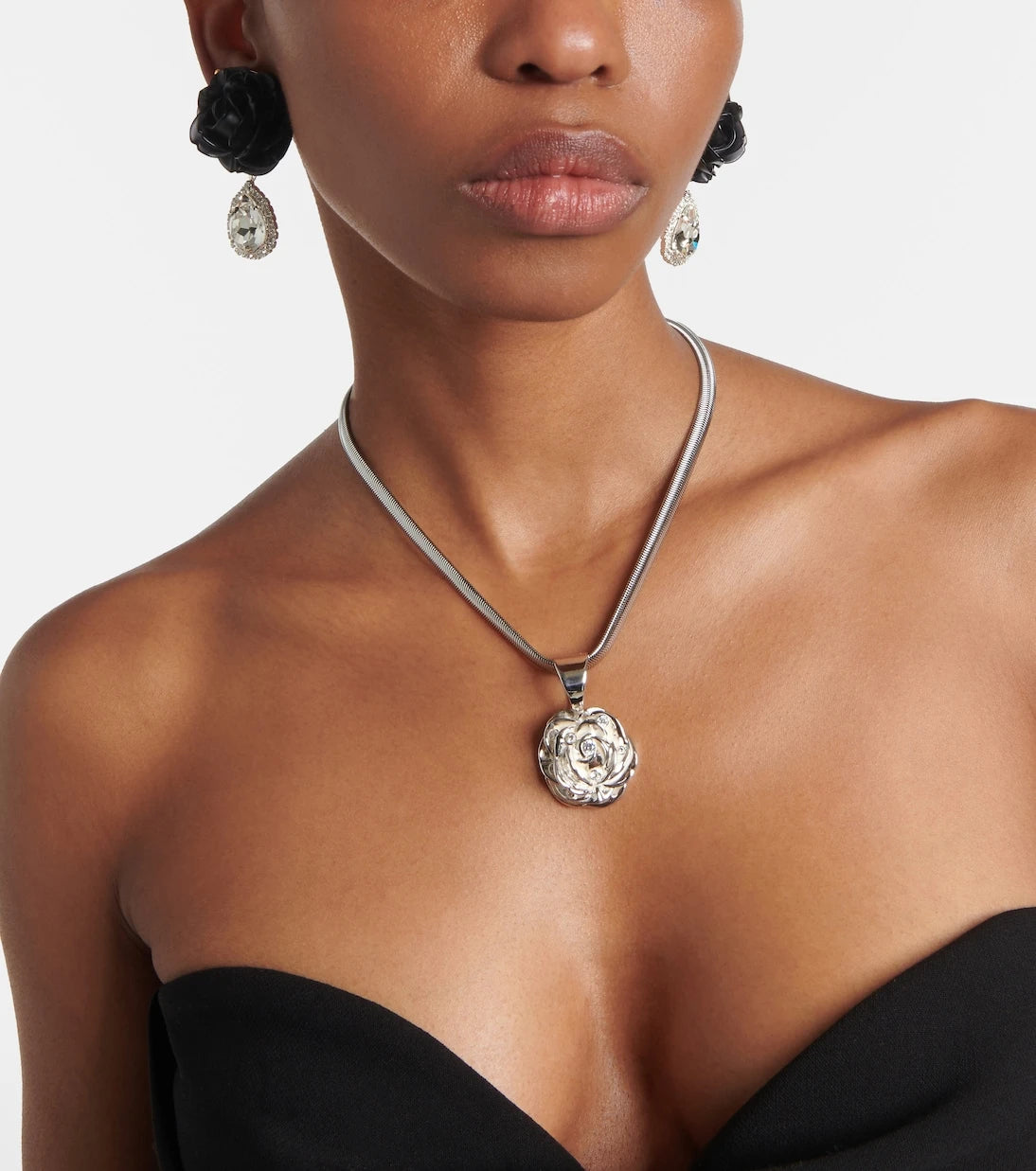 Magda Butrym - Mini Rose crystal-embellished drop earrings