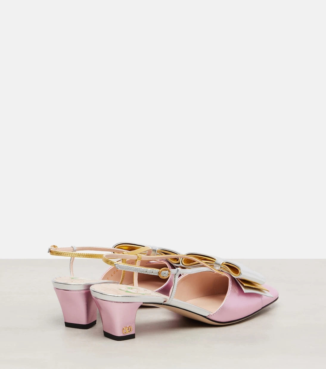 Valentino Garavani - Bowow 45 metallic leather pumps
