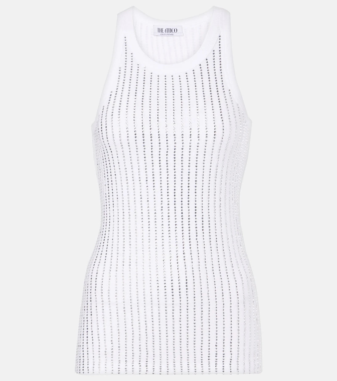The Attico - Crystal-embellished cotton tank top