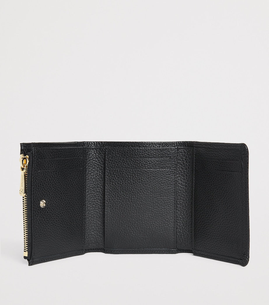 Black Leather Le Foulonné Compact Wallet